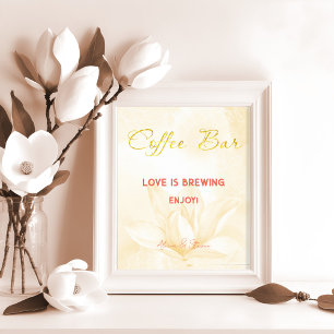 Ethereal Magnolia Blume, Hochzeitcoffee Bar Poster