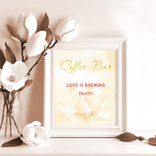 Ethereal Magnolia Blume, Hochzeitcoffee Bar Poster (Von Creator hochgeladen)