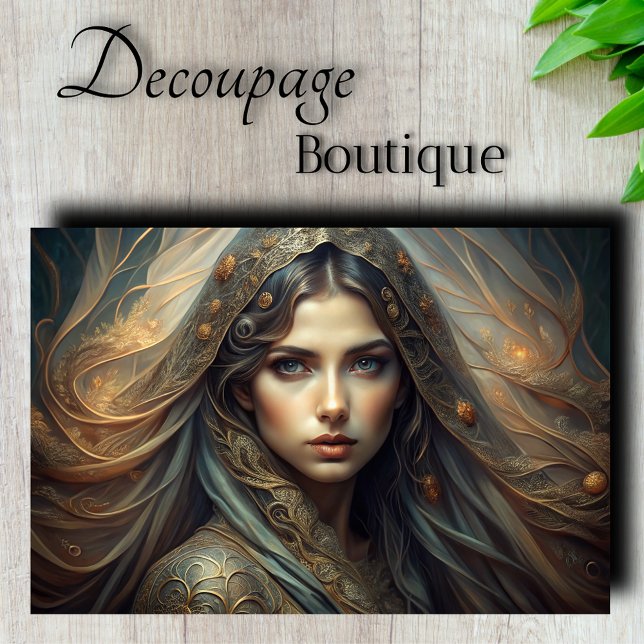 Ethereal Maiden Portrait Decoupage Seidenpapier (Ethereal Maiden Portrait Decoupage Tissue Paper)