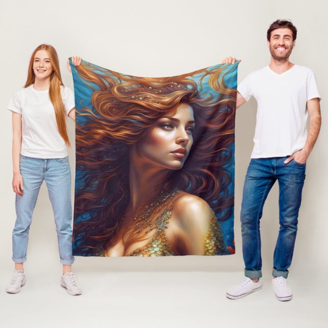 Ethereal Meerjungfrau Art Print Fantasy Underwater Fleecedecke (Beispiel)