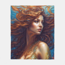 Ethereal Meerjungfrau Art Print Fantasy Underwater Fleecedecke