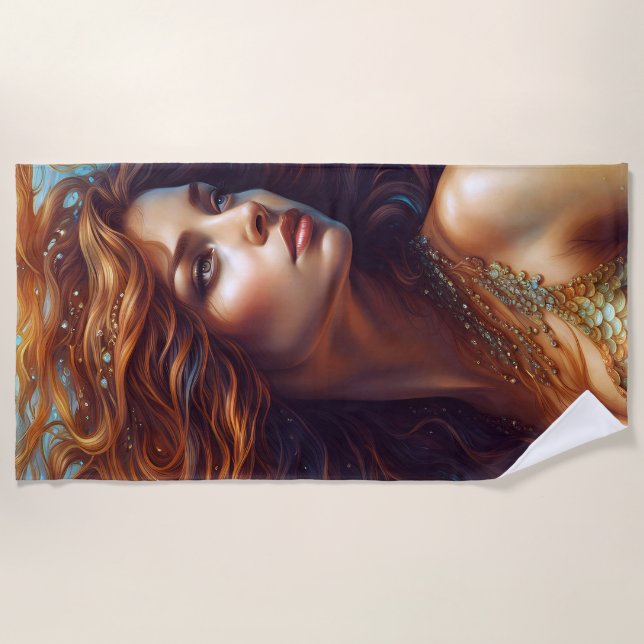 Ethereal Meerjungfrau Art Print Fantasy Underwater Strandtuch (Vorderseite)