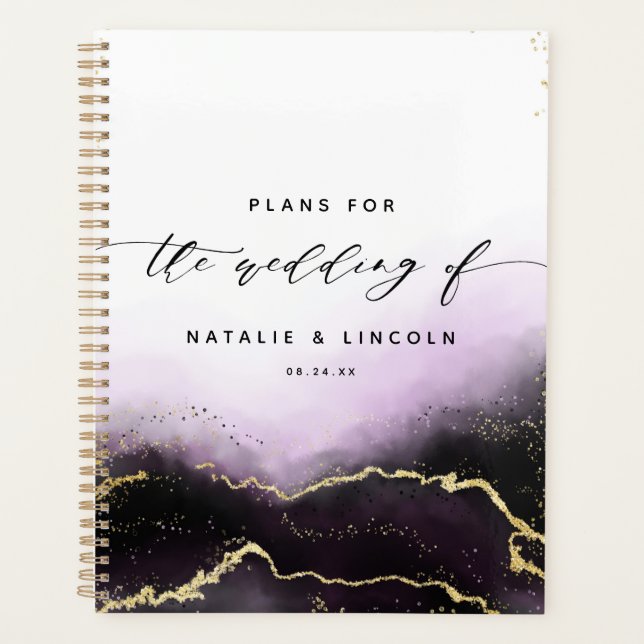 Ethereal Mist Ombre Amethyst Lila Moody Wedding Planer (Vorderseite)