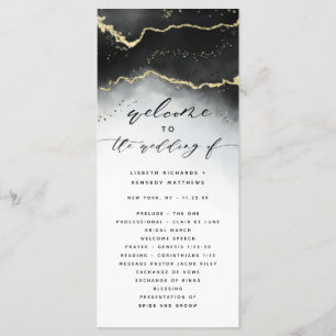 Ethereal Mist Ombre Black Moody Hochzeitfeier Programm