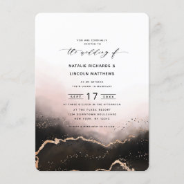 Ethereal Mist Ombre Blush Pink Foil Script Hochzei Einladung