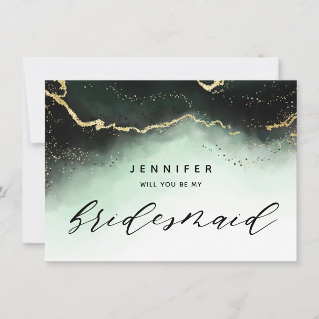 Ethereal Mist Ombre Emerald Bridesmaid Vorschlag (Vorderseite)