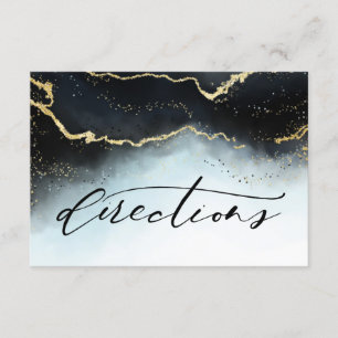 Ethereal Mist Ombre Navy Blue Wedding Richtungen Begleitkarte