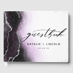 Ethereal Mist Ombre Ultra Violet Gilded Wedding Gästebuch