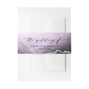 Ethereal Mist Ombre Ultra Violet Wedding Monogram Einladungsbanderole
