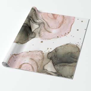 Ethereal Moody Pink Black Gold Inky Fantasy Glam Geschenkpapier