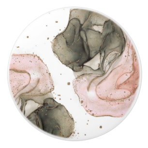 Ethereal Moody Pink Black Gold Inky Fantasy Glam Keramikknauf