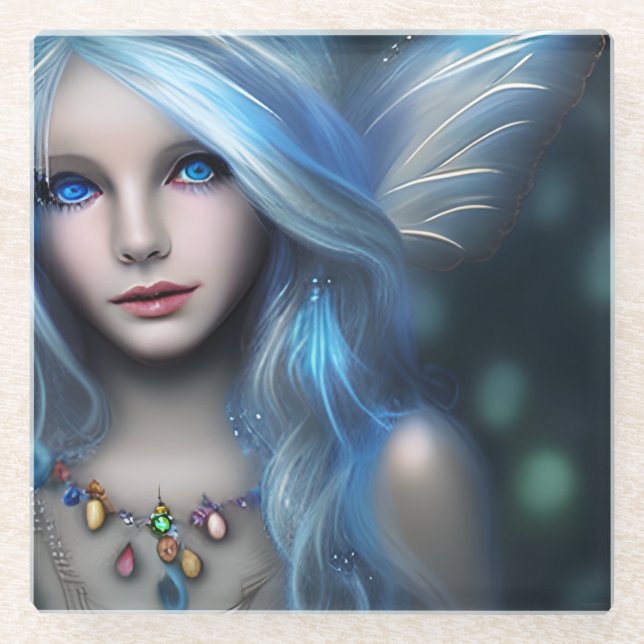 Ethereal Mystical Fairy Girl Glasuntersetzer (Vorderseite)