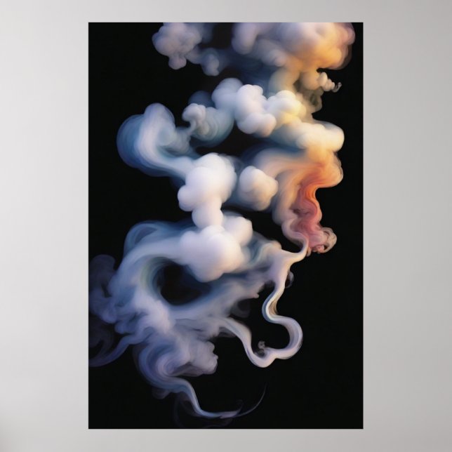 Ethereal Mystical Smoke Abstrakt Art Poster (Vorne)