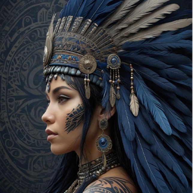 Ethereal Native Girl with headdress Seidenpapier (Von Creator hochgeladen)