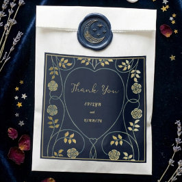 Ethereal Navy Vintage Art Nouveau Wedding Geschenktütchen