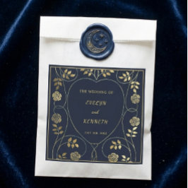 Ethereal Navy Vintage Art Nouveau Wedding Geschenktütchen