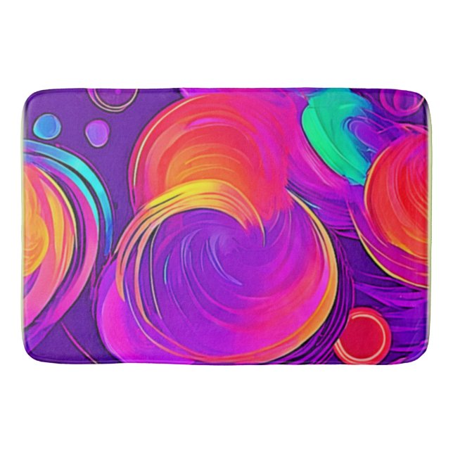 Ethereal Neon: Abstrakte Träume Badematte (Vorderseite)