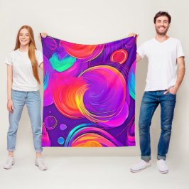 Ethereal Neon: Abstrakte Träume Fleecedecke