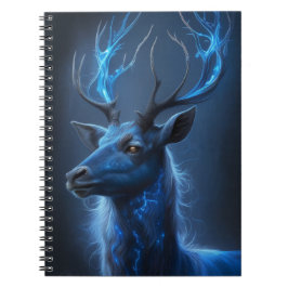 Ethereal Neon Stag | Mystic Blue Fantasy Deer Note Notizblock