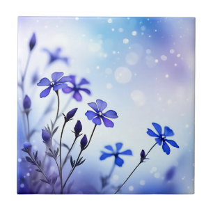 Ethereal Periwinkle Floral Watercolor Fliese