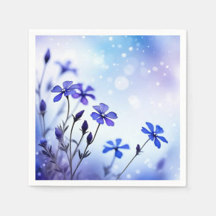 Ethereal Periwinkle Floral Watercolor Serviette