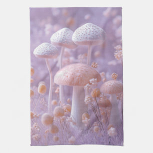 Ethereal Pilzgarten, Weich Pastell Fantasy Geschirrtuch