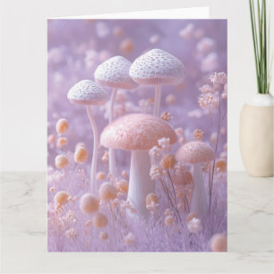 Ethereal Pilzgarten, Weich Pastell Fantasy Karte