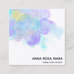 *~* Ethereal QR AP46 Gold Glitzer Logo Abstrakt Quadratische Visitenkarte