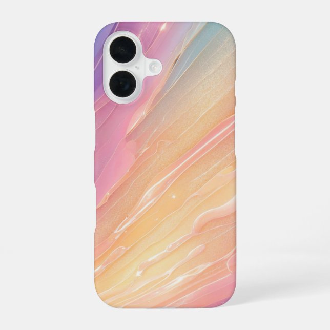  Ethereal Radiance Pastel Aurora Phone Case iPhone 16 Hülle (Rückseite)