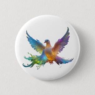 Ethereal Rainbow Dove - Symbol für Frieden & Licht Button