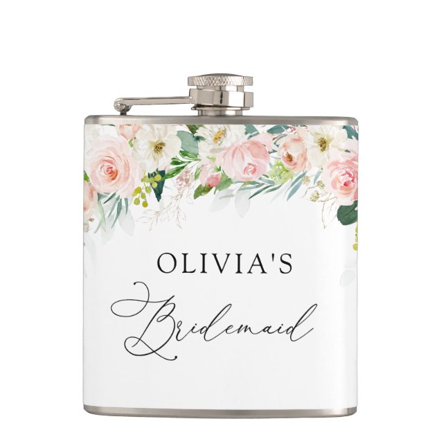 Ethereal Rosa Roses Brautparty Flask Flachmann (Vorderseite)