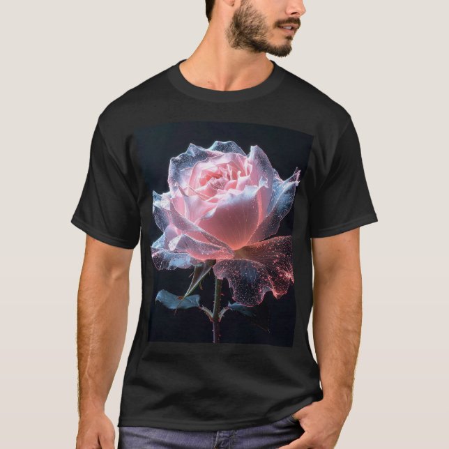 Ethereal Rose Glowing Petals with Sparkling Light T-Shirt (Vorderseite)