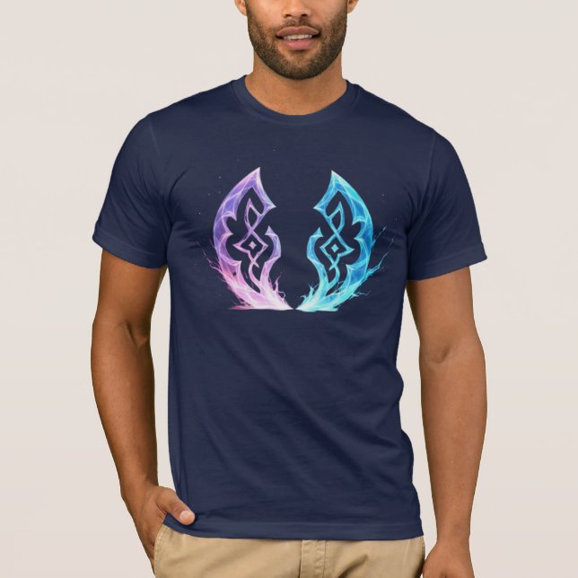 Ethereal Rune Convergence – Arcane Energy Emblem T-Shirt (Vorderseite)