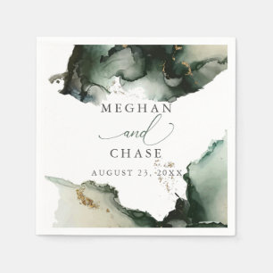 Ethereal Sage Green Wasserfarbe Abstrakt Napkins Serviette
