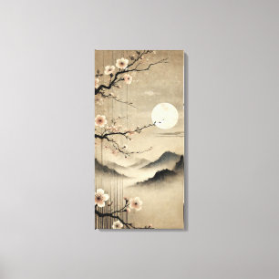 Ethereal Sakura Mond - Wabi-Sabi japanische Kunst  Leinwanddruck
