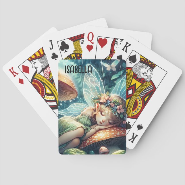 Ethereal Schlaf auf einem Pilz Personalisiert Spielkarten (Rückseite)