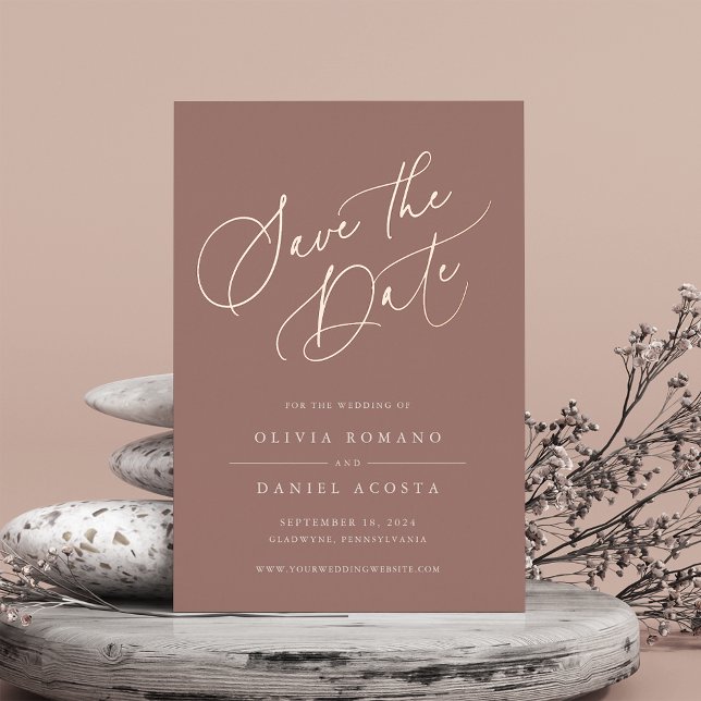 Ethereal Script Foil Save the Date Card Folieneinladung (Von Creator hochgeladen)