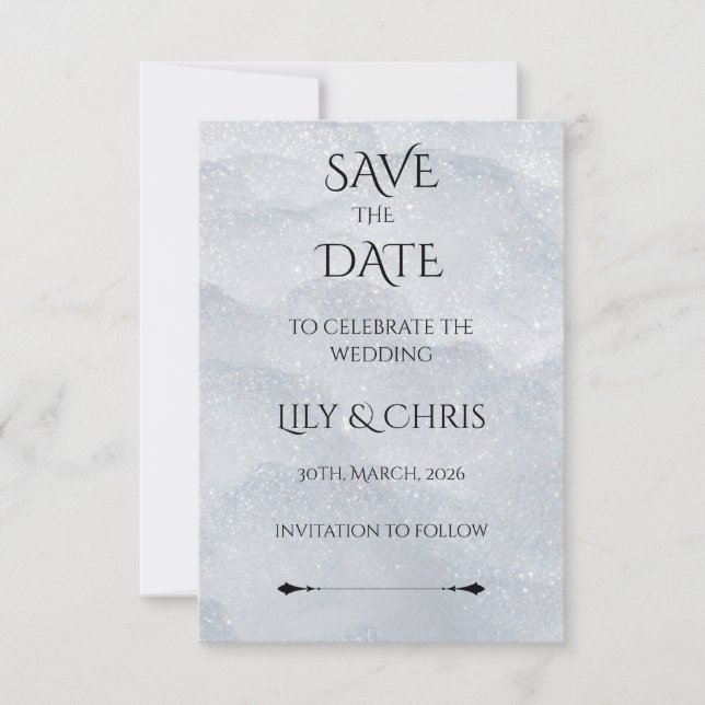 Ethereal Shimmer Save the Date (Vorderseite)