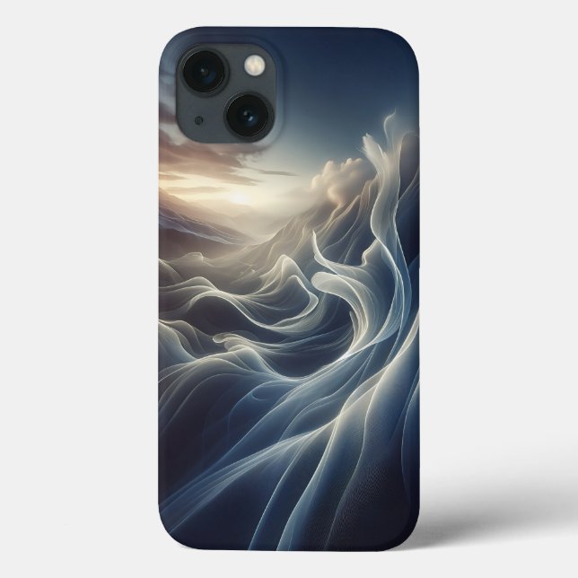 Ethereal Silk Waves Phone Case - Abstract Light Va (Rückseite)