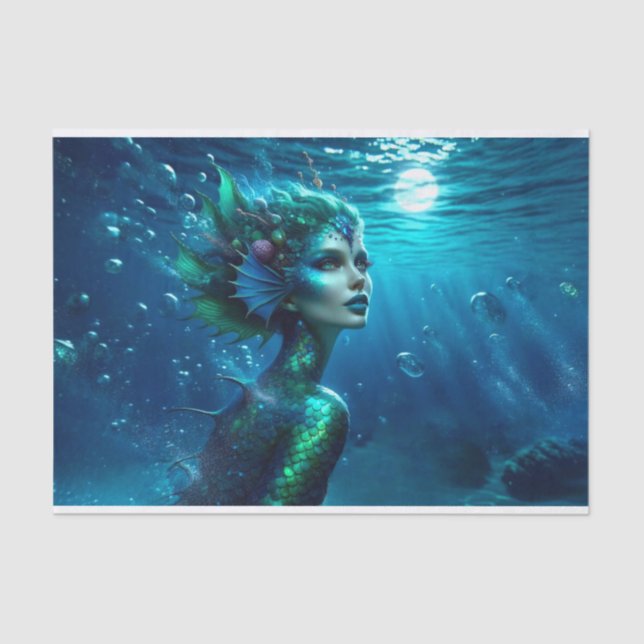 Ethereal Siren Mermaid Ocean Decoupage Seidenpapier (Vorderseite)