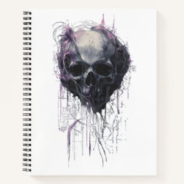 Ethereal Skull Abstract Grunge Dark Art Notizbuch