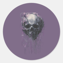 Ethereal Skull Abstract Grunge Dark Art Runder Aufkleber