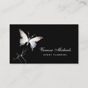 Ethereal Sparkle Butterfly Eleganter Eventplaner Visitenkarte