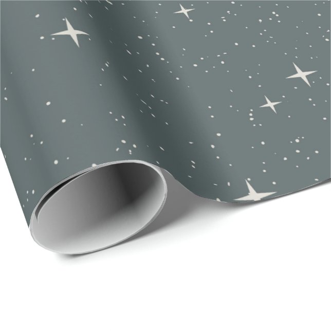 Ethereal Starry Night Celestial Aquamarin Sky Geschenkpapier (Rolleneckpunkt)