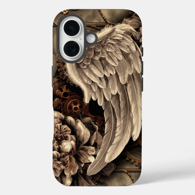 Ethereal Steampunk Flügel, Gänge und Blüten Case-Mate iPhone Hülle (Rückseite)