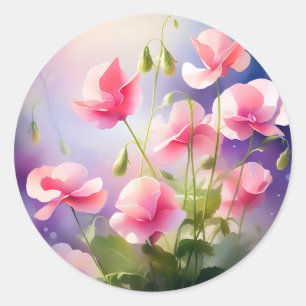 Ethereal Süßerbsen-Blume Runder Aufkleber