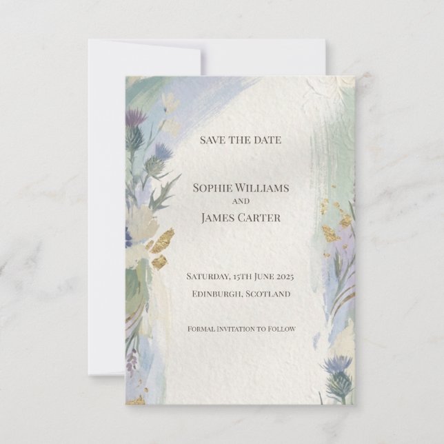 Ethereal Thistle Save-the-Date-Karte Save The Date (Vorderseite)