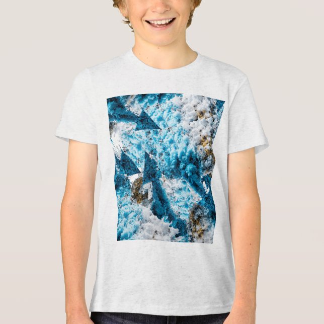 Ethereal Velocity: Geometric Cloud & Arrow Fusion Tri-Blend Shirt (Vorderseite)