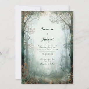 Ethereal-verzauberte Forest-Firefly-Hochzeit Einladung