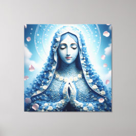 Ethereal Virgin Mary Blue Rose Portrait  Leinwanddruck